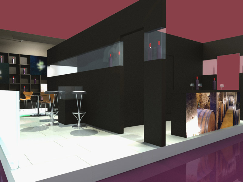 Rendering 1° proposta per Stand Cantine di Montepulciano