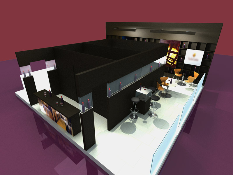 Rendering 1° proposta per Stand Cantine di Montepulciano