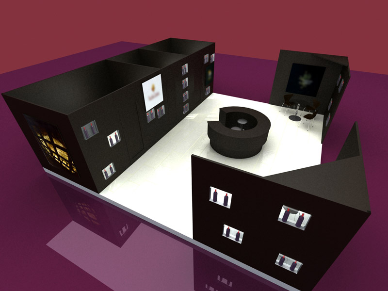 Rendering 2° proposta per Stand Cantine di Montepulciano