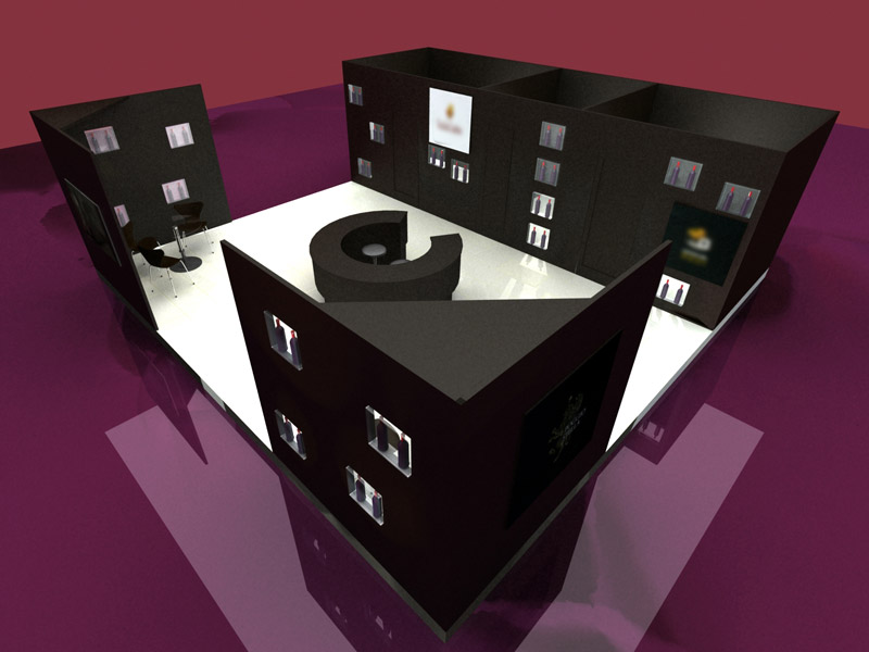 Rendering 2° proposta per Stand Cantine di Montepulciano