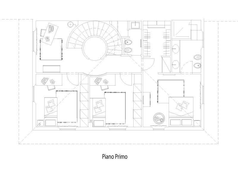 Progetto villa, pianta piano primo